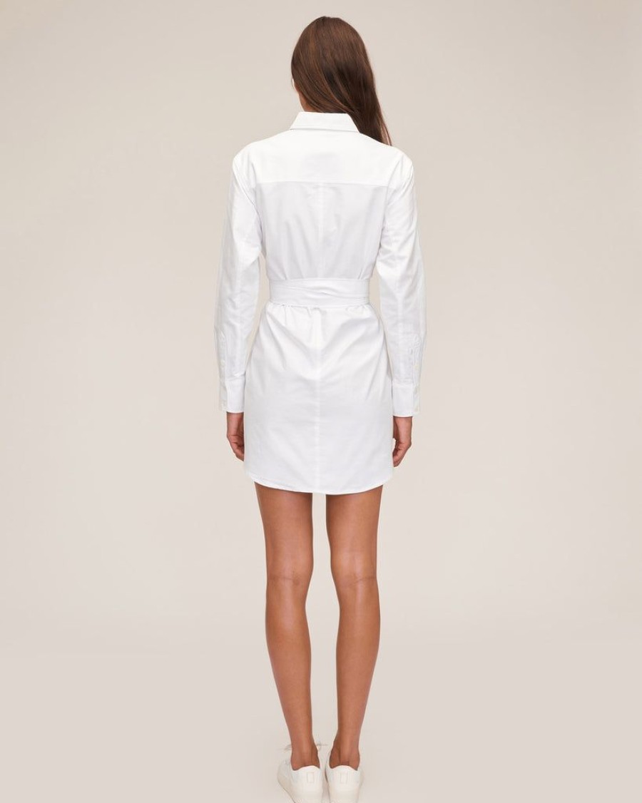 Women Marissa Webb | Elliot Cut Out Neck Oxford Mini Dress White