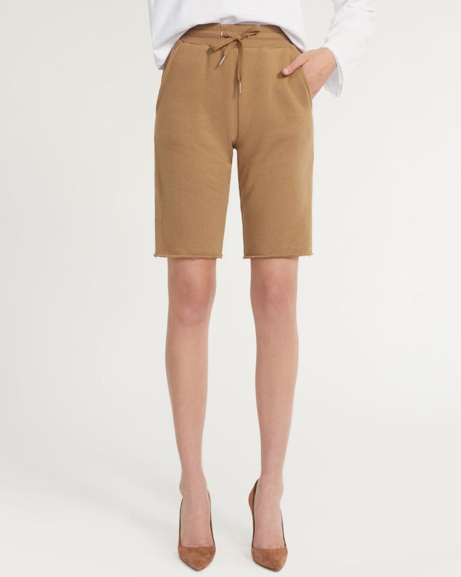 Women Marissa Webb | Romy Raw Edge French Terry Bermuda Short In Light Mocha