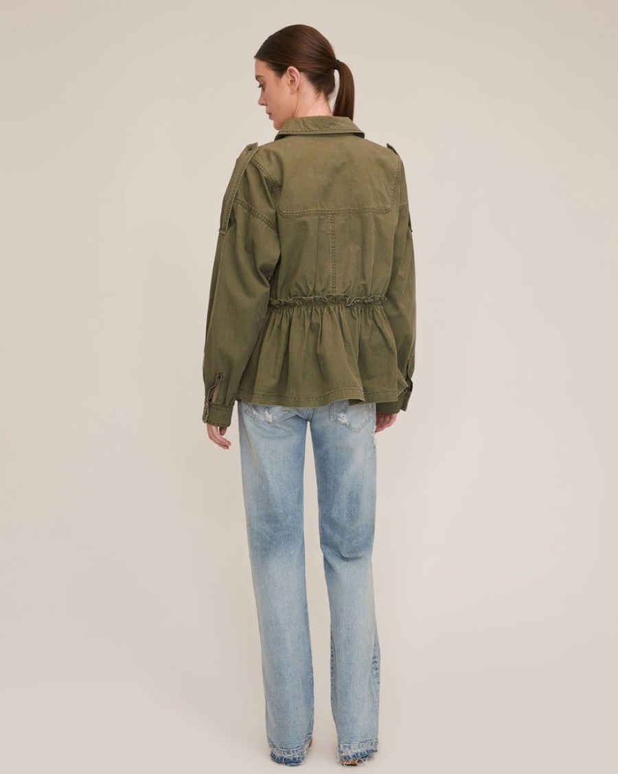 Women Marissa Webb | Marshall Washed Canvas Jacket Military Green