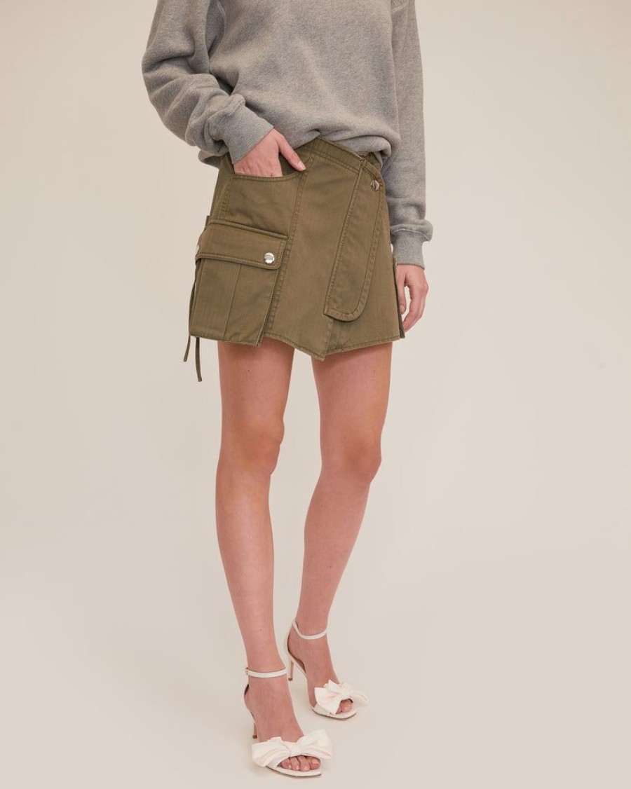 Women Marissa Webb | Rava Washed Canvas Cargo Mini Skirt Military Green