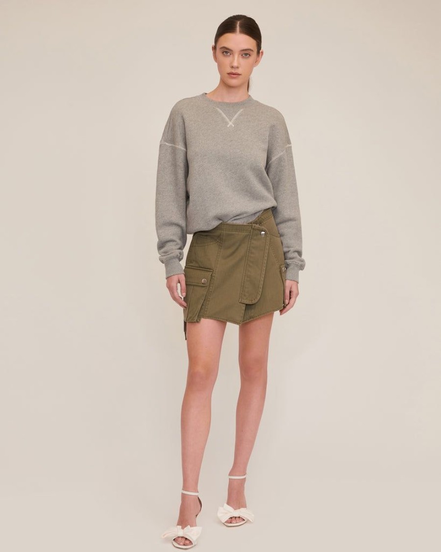 Women Marissa Webb | Rava Washed Canvas Cargo Mini Skirt Military Green