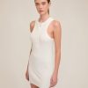 Women Marissa Webb | Stretch Waffle Liam Slim Knit Mini Dress In Off White