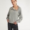 Women Marissa Webb | So Uptight French Terry Funnel Neck Zip Sweatshirt In Heather Grey