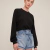 Women Marissa Webb | Banks Paper Bag Denim Boyfriend Short In Light Vintage Stone Wash