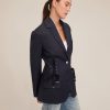 Women Marissa Webb | Daxton Lace Up Wool Blazer Remi Navy