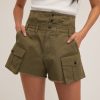 Women Marissa Webb | Easton Canvas Corset Cargo Short Military Green