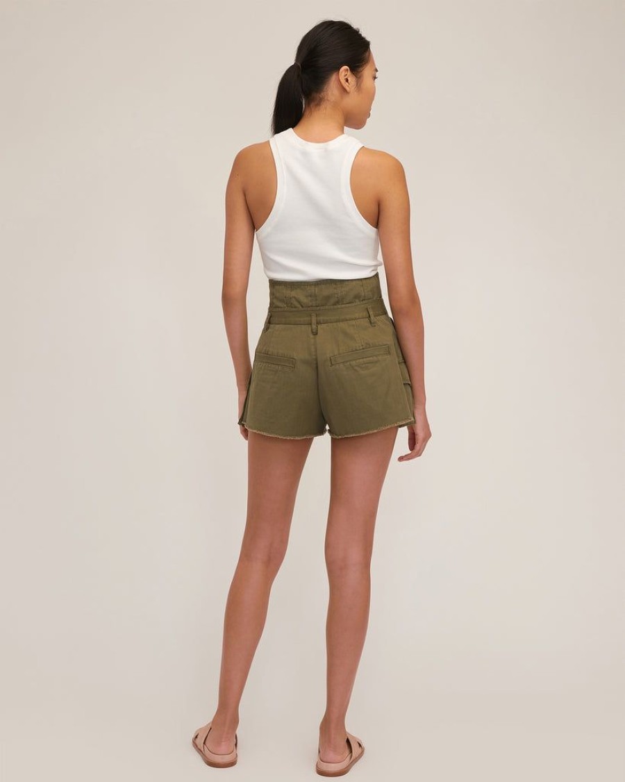 Women Marissa Webb | Easton Canvas Corset Cargo Short Military Green