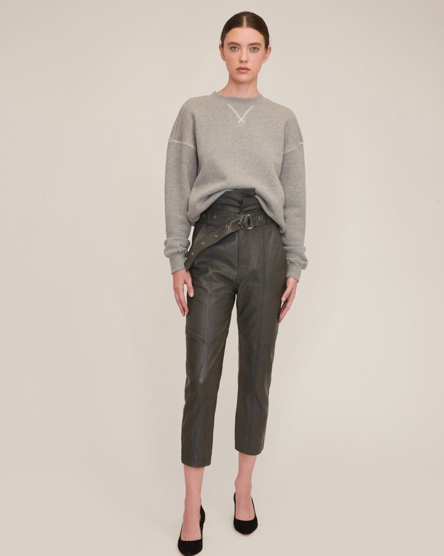 Women Marissa Webb | Anniston Leather Pant In Charcoal