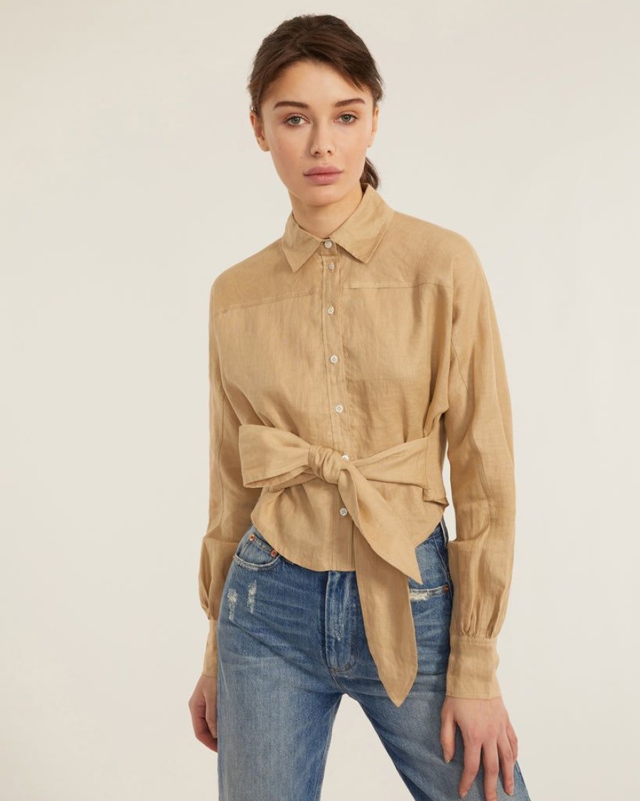 Women Marissa Webb | Emmerson Linen Shirt Sand