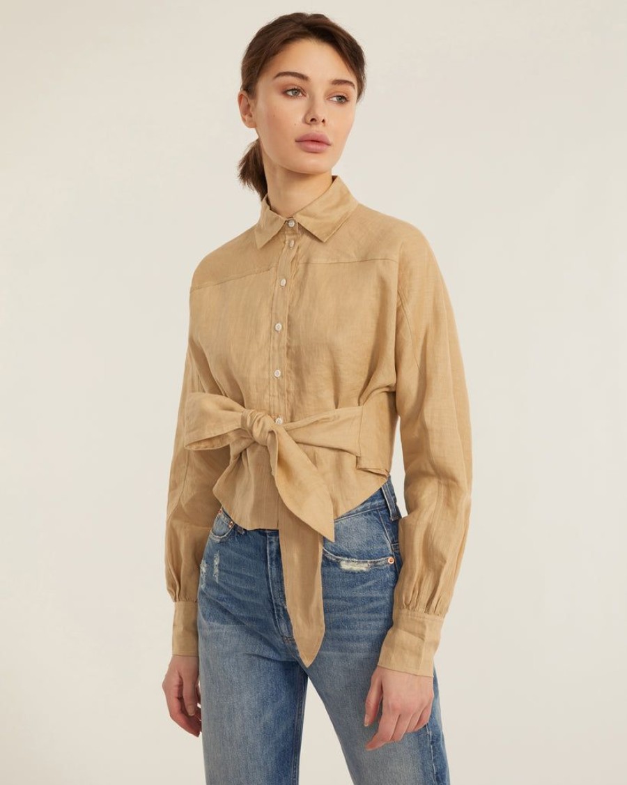 Women Marissa Webb | Emmerson Linen Shirt Sand