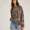 Women Marissa Webb | So Relaxed Boyfriend Slub Jersey Long Sleeve Camo Tee Woodland Camo