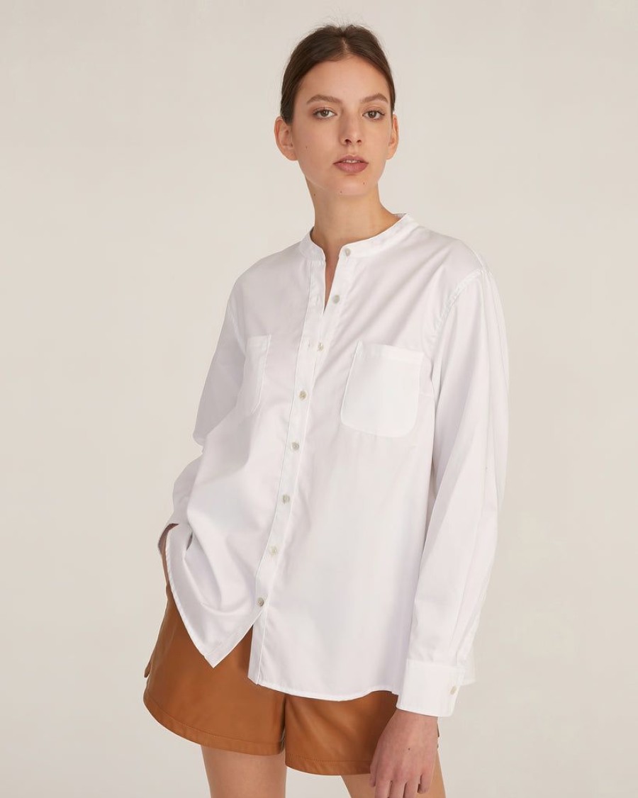 Women Marissa Webb | Lennox Tie-Back Cotton Button Down White