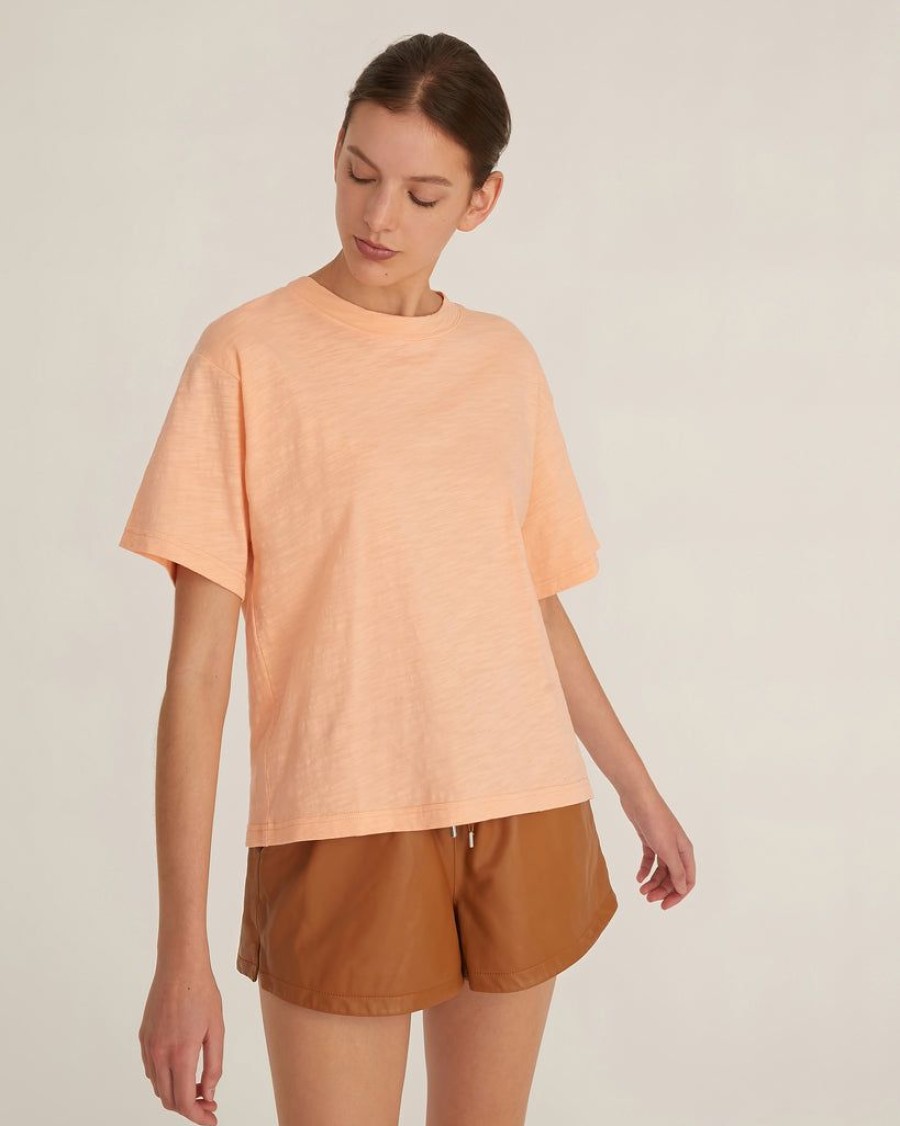 Women Marissa Webb | So Relaxed Slub Jersey Boyfriend Tee In Papaya