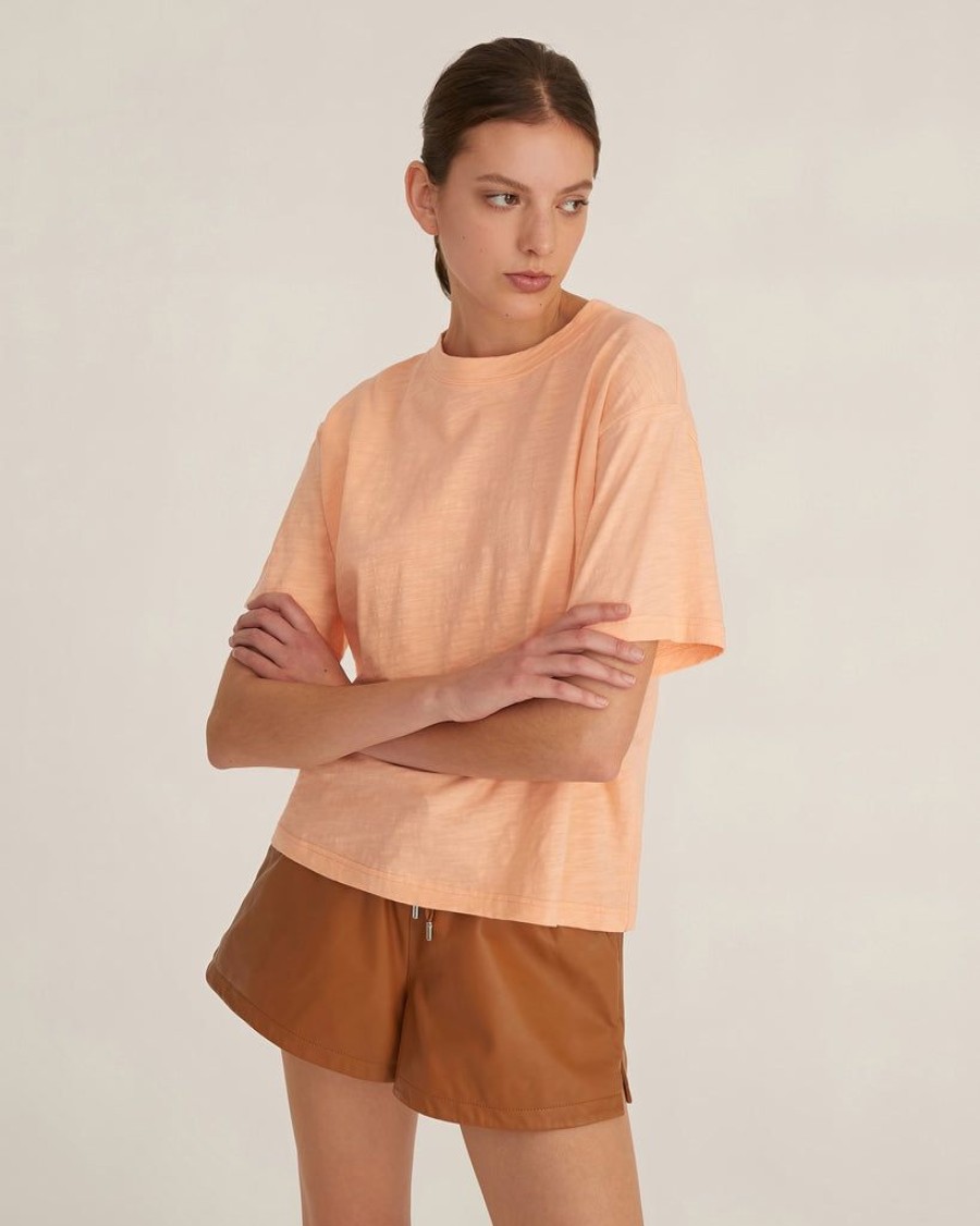 Women Marissa Webb | So Relaxed Slub Jersey Boyfriend Tee In Papaya