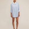 Women Marissa Webb | Davie Sateen Mini Dress Shirt Periwinkle White Combo