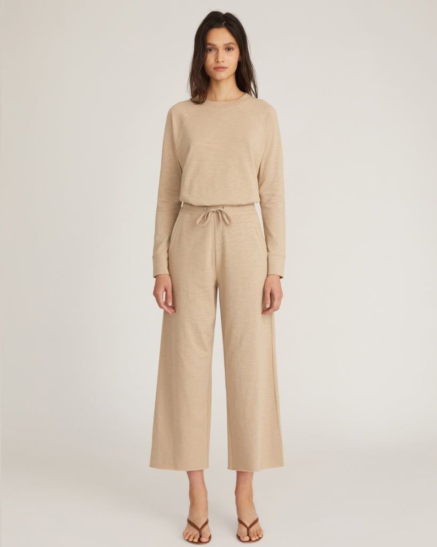 Women Marissa Webb | So Relaxed Slub Cotton Wide Leg Lounge Pant Sand