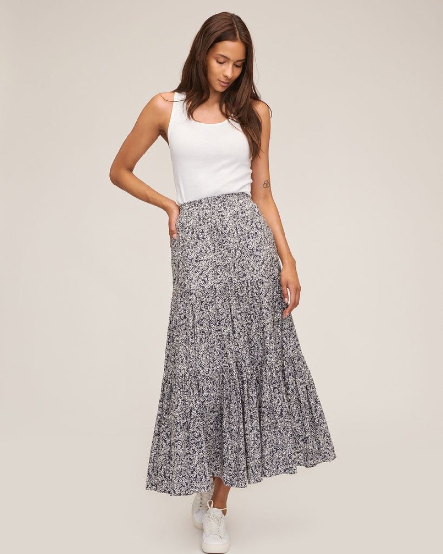 Women Marissa Webb | Mara Tiered Floral Maxi Skirt Midnight Floral