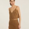 Women Marissa Webb | Kami Suede Slip Mini Skirt Sandstone