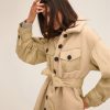 Women Marissa Webb | Frankie Sherpa Coated Canvas Trench French Beige Combo