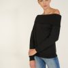 Women Marissa Webb | So Relaxed Off The Shoulder Plush Sweatshirt In Black