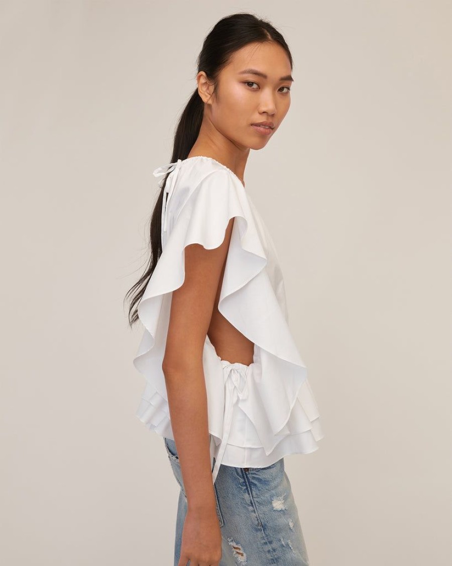 Women Marissa Webb | Lincoln Cotton Trapeze Top In White