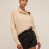 Women Marissa Webb | So Uptight French Terry Funnel Neck Zip Sweatshirt In Sand