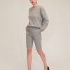 Women Marissa Webb | Romy Raw Edge French Terry Bermuda Short In Heather Grey