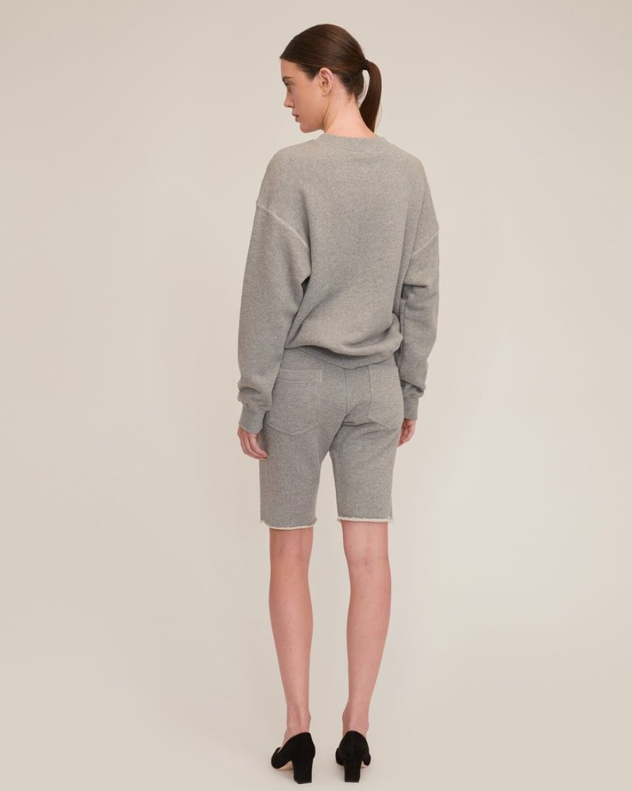 Women Marissa Webb | Romy Raw Edge French Terry Bermuda Short In Heather Grey