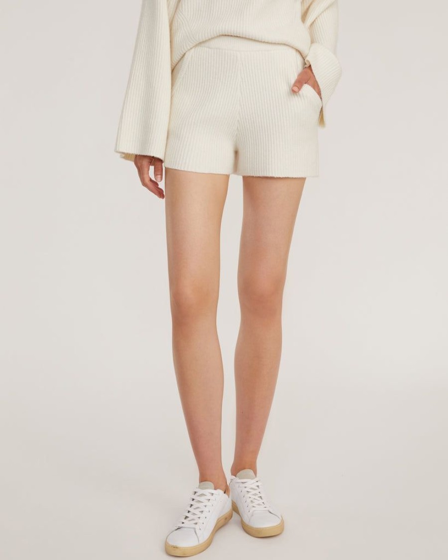 Women Marissa Webb | Arie Ribbed Cashmere Blend Short Cream