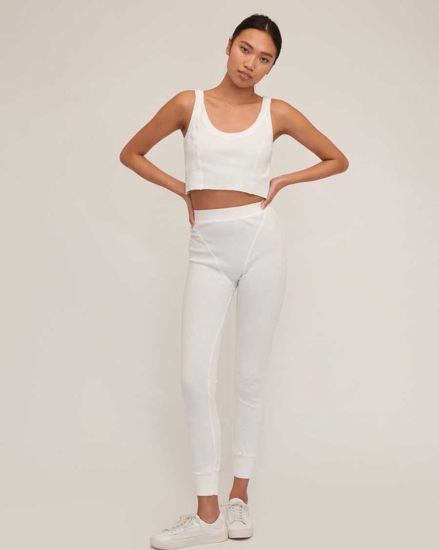 Women Marissa Webb | Stretch Waffle Aden Seamed Pant In Off White