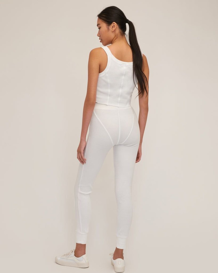 Women Marissa Webb | Stretch Waffle Aden Seamed Pant In Off White