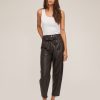 Women Marissa Webb | Stevie Barrel Leg Leather Pant In Chocolate