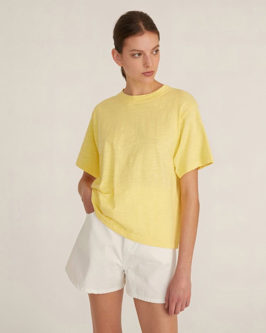 Women Marissa Webb | So Relaxed Slub Jersey Boyfriend Tee In Citrine