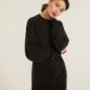 Women Marissa Webb | So Uptight French Terry Raglan Crew Sweatshirt Dress In Black