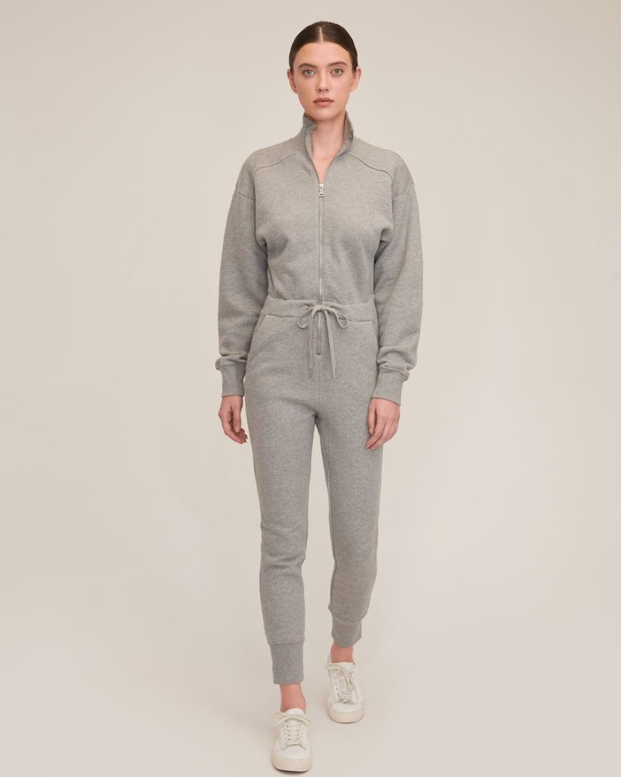 Women Marissa Webb | Red-Eye French Terry Zip Front Jumpsuit In Heather Grey