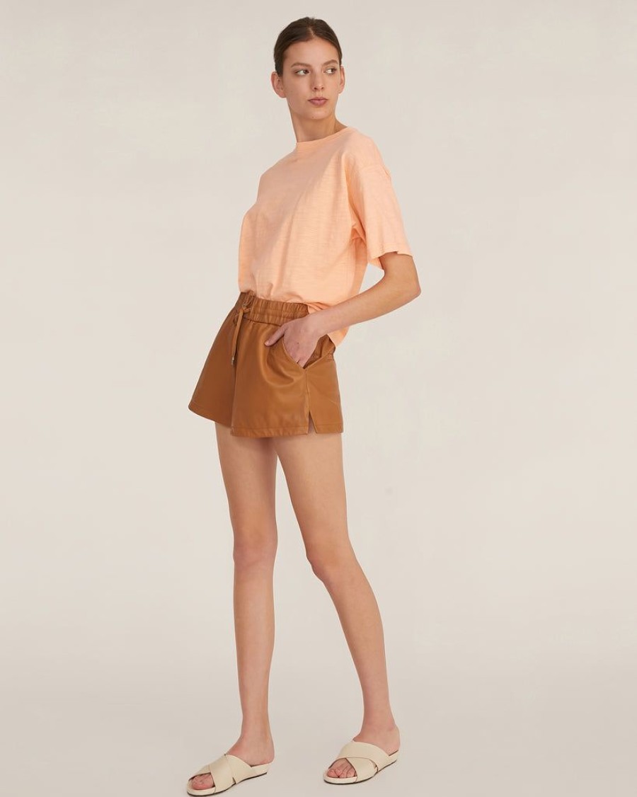 Women Marissa Webb | Baxter Leather Boxer Short In Almond