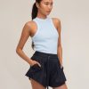 Women Marissa Webb | Stretch Waffle Bay Slim Knit Tank In Sky Blue