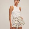 Women Marissa Webb | Alina Shaped Hem Botanical Floral Short Botanical Print