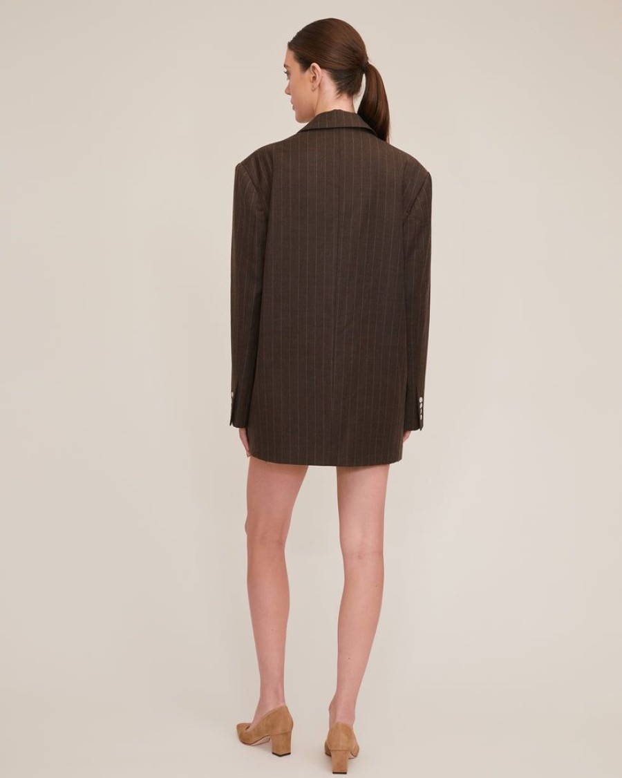 Women Marissa Webb | Cohen Pinstripe Boyfriend Blazer Dress Kennedy Pinstripe